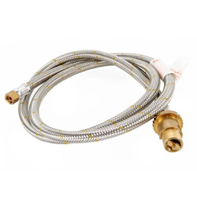 GAS S/S HOSE 1.5M BAYONET X 1/4 INVERTED FLARE