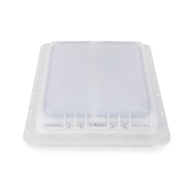 JENSEN ROOF VENT 12V 14X14IN, WHITE METAL BASE