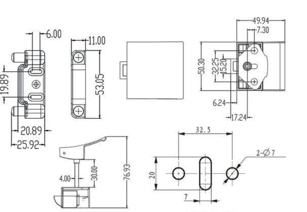 RV Cabinet Latch/Lock Pull Handle - Brushed Nickel