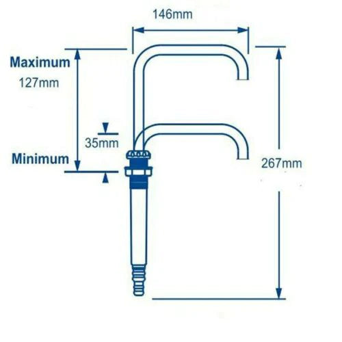 Whale Ft1152 Telescopic Faucet Tap Standard White Caravan Rv Boat 005937 Camec