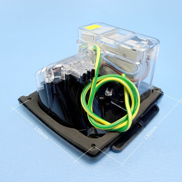 CMS 15AMP SINGLE 15A AUTOSWITCH INLET BLACK WITH RCD SWITCH -IP44. JILCBBLK