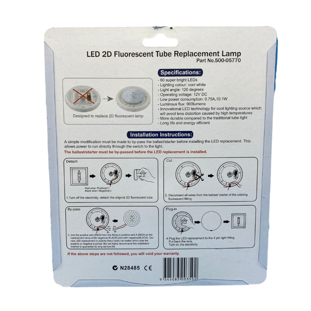 LED 60 ROUND REPLACEMENT GLOBE. COOL WHITE. 12 VOLT. 0315216C