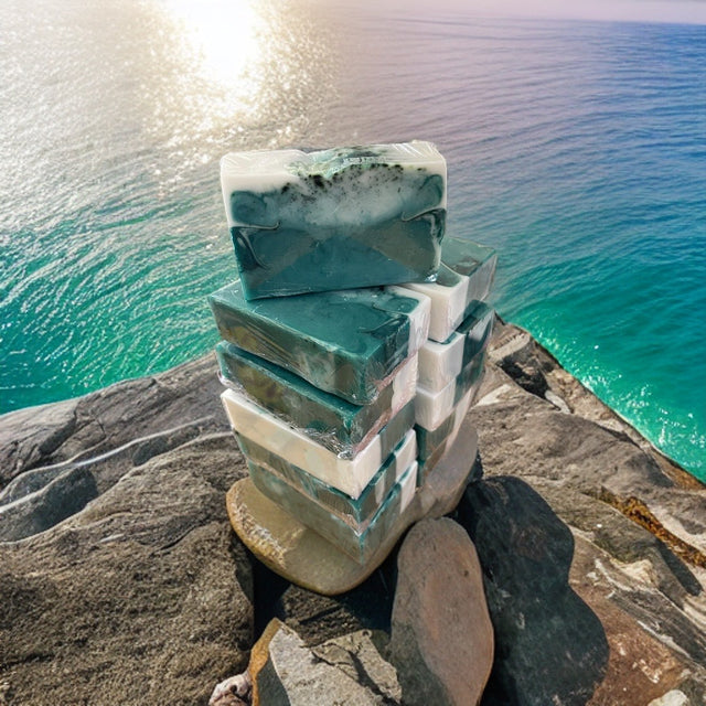 Hand crafted soap. Peppermint, Spirulina