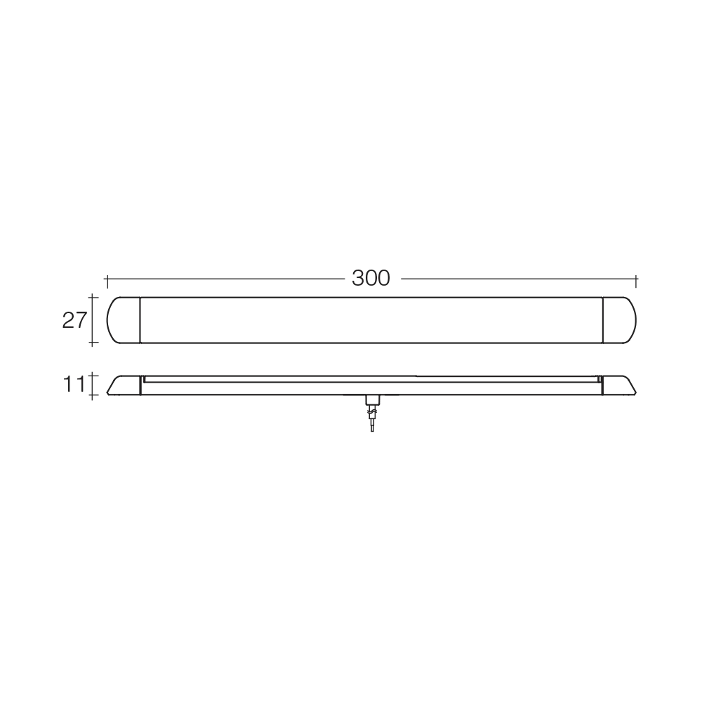 300 x 27mm LED Strip Lamp with Touch Switch 12/24V
