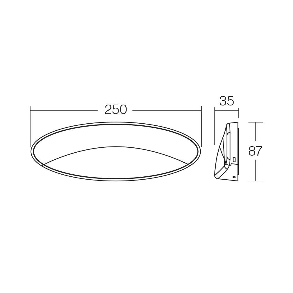 Narva 9-33v oval LED awning lamp 250mm white housing