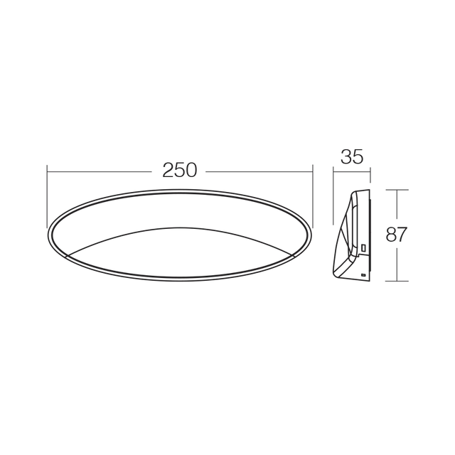 Narva 9-33v oval LED awning lamp 250mm white housing