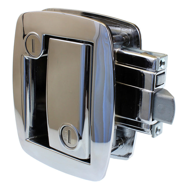 Motor home door handle - chrome finish