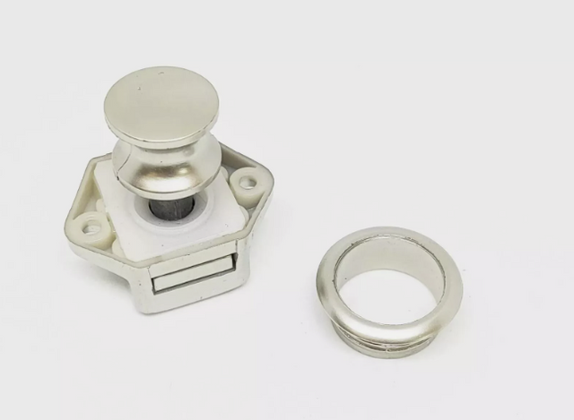 CAMEC 23MM NICKLE CATCH SET (18-19mm thickness) CATCH/ROSETTE/KNOB/STK PLATE