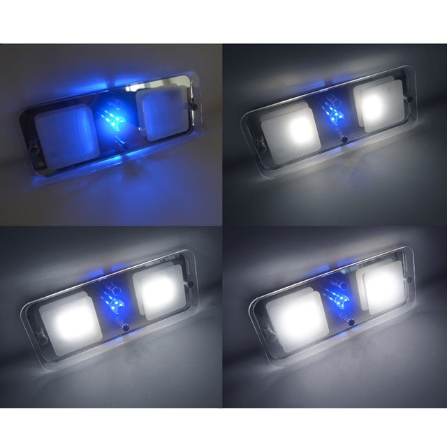 Dream Lighting 12V Cool White & Blue LED Crystal Rectangular Ceiling Light