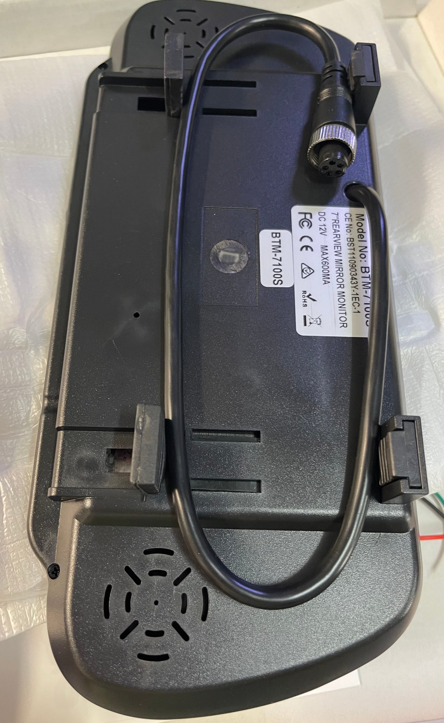 SPHERE 7" REAR MIRROR MOUNT MONITOR . BTM-7100S