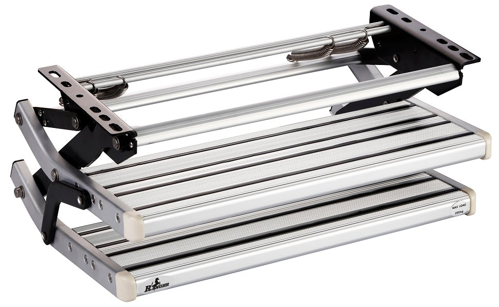 Ranger Aluminium Double Step - Manual 300mm Drop Down - Black