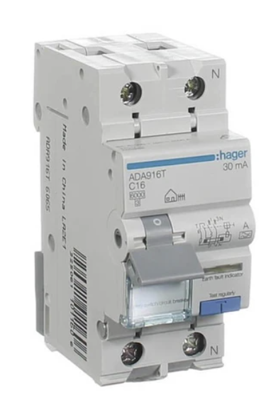 HAGER 16A 2 POLE 3OMA RCD