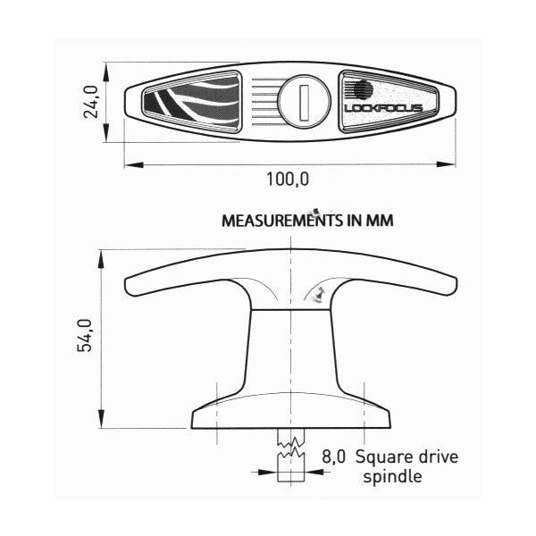 Camec T-Handle Housing, 100x24mm, One-Key Compatible