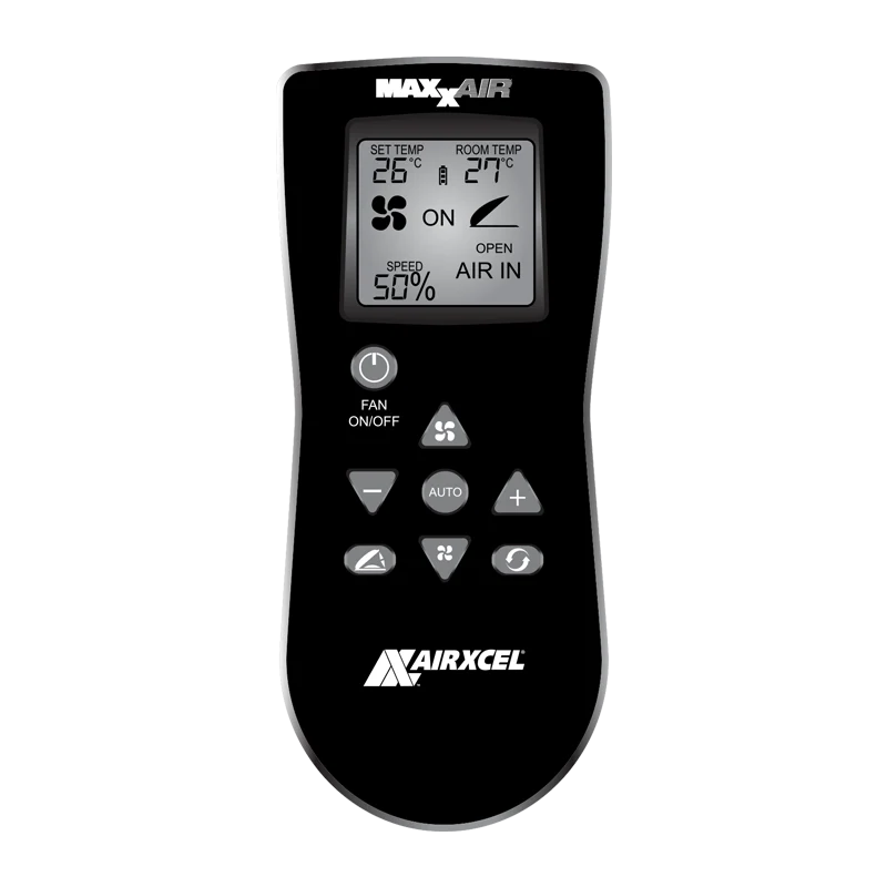 MaxxFan Plus with Thermostat, Power Lift, Rain Sensor and Remote