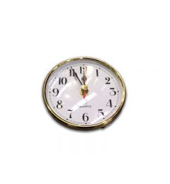 CLOCK WHT DIAL- BEZEL SML FACE 100MM DIA (NO BATTERY)