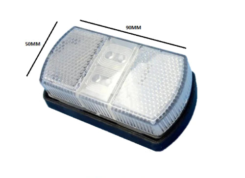 WHITEVISION LED CLEARANCE LIGHT 9-33V CLIP MOUNT (BLACK BACKING)
