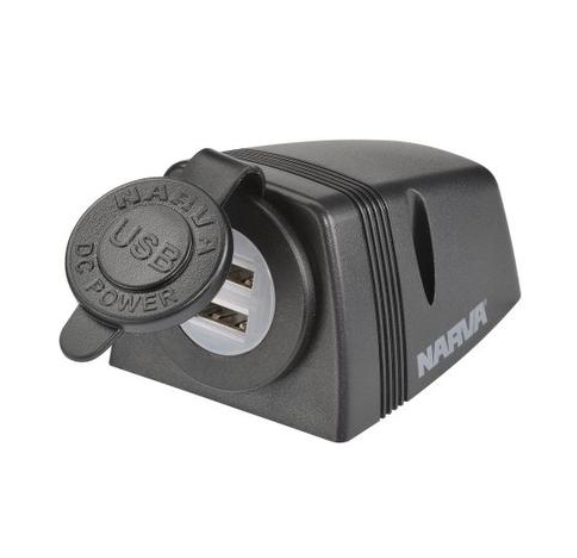 ACCESSORY SOCKET SURFACE MOUNT DUAL USB H/D .81154BL