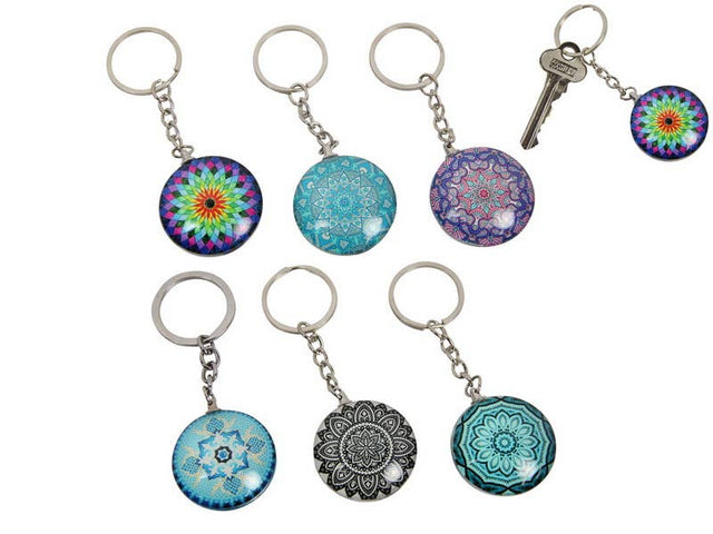 Boho Glass Key Ring