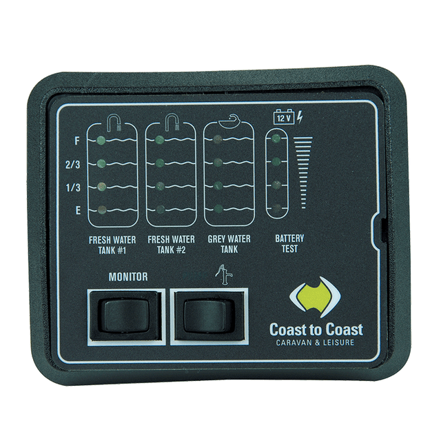 JRV TANK MONITOR FRESHx2 GREYx1 PUMP SWITCH & BATTERY CONDITION. A7400RBL