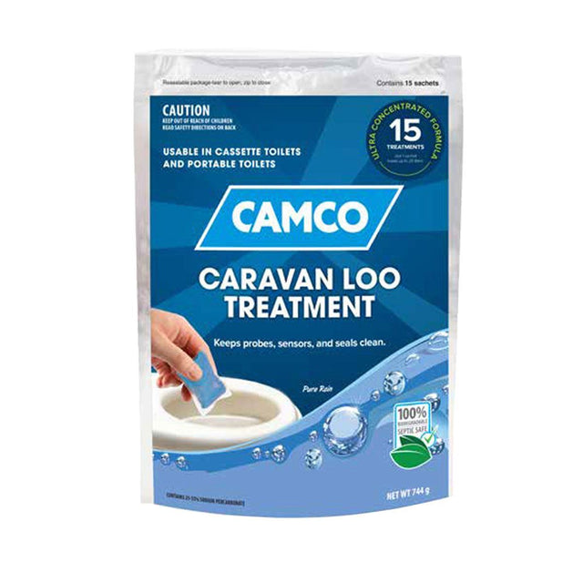 CAMCO Caravan Loo Treatment - Pure Rain Scent Drop Ins - 15 Per Bag. 41622