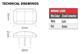 62 Series Rear Marker 9-33V Lens 0.5M