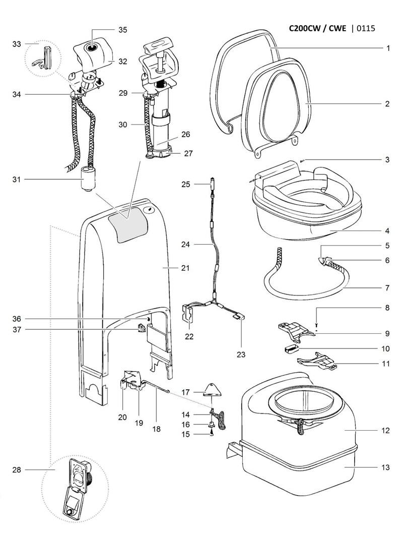 THETFORD TOILET NOZZLE FOR C200. 2371062