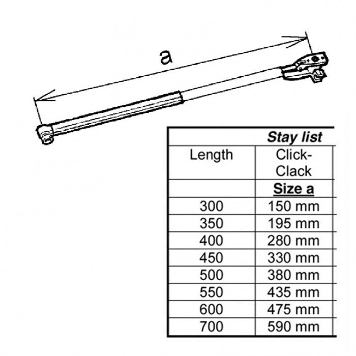 VAM300Z: Window Stays-Strut (Pair) - Suit 300mm Seitz S4 Windows *KLICK KLACK