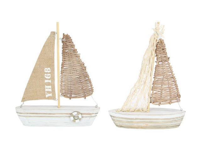 28cm Boat with Rattan Look Sail
