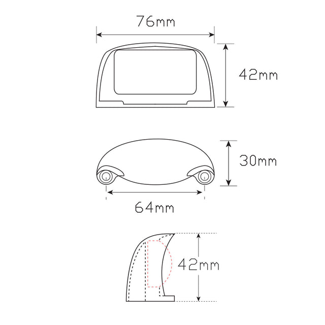LED LICENCE PLATE LAMP - 35S - BLK