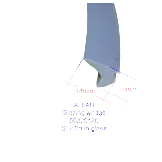 1 x 9mtr piece Glazing Wedge for Windows suit MILLARD/ALFAB POW GLAZE-WEDGE