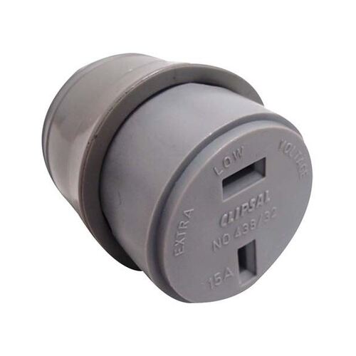 CLIPSAL 438/32 FIXED POLARITY CORD SOCKET GREY. CLI438/32GY