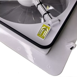 MaxxFan Plus with Thermostat, Power Lift, Rain Sensor and Remote