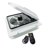 MaxxFan Plus with Thermostat, Power Lift, Rain Sensor and Remote