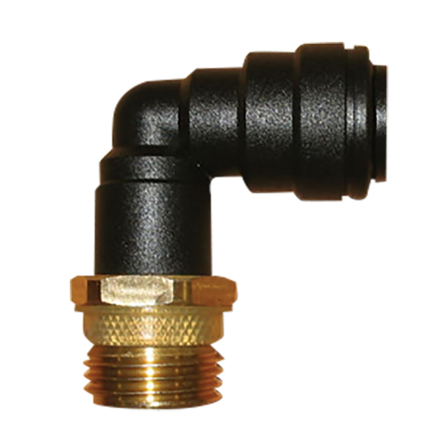 JG 1/2 BRASS MALE ADAPTER W/12MM PLASTIC ELBOW. RM091214