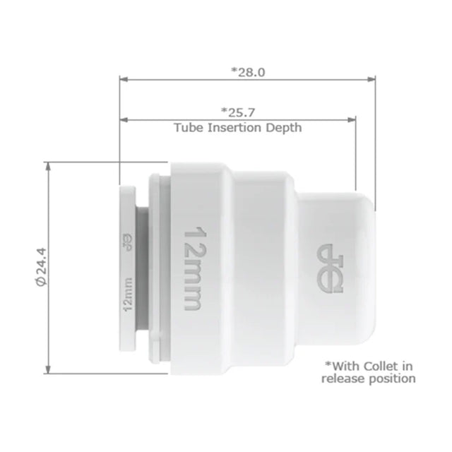 John Guest WaterMark 12mm End Cap - Push-On
