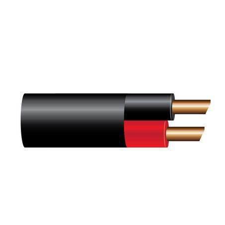 BLK/RED 6MM TWIN CORE - per metre