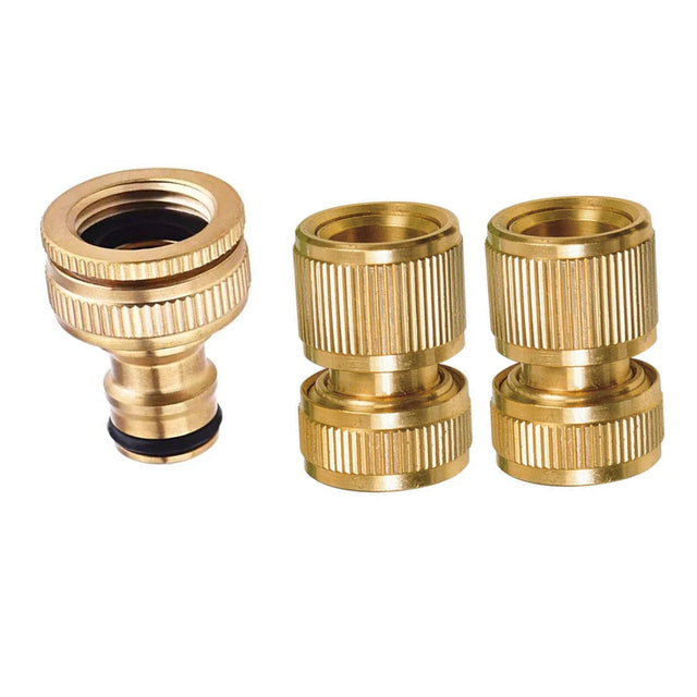 Hose Fitting Set 12mm - Brass (Set of 3)
