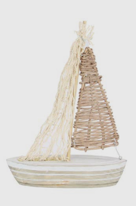 28cm Boat with Rattan Look Sail