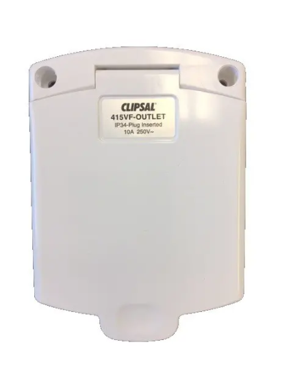 CLIPSAL (NEW) WHITE EXTERNAL 10 AMP POWER OUTLET. V415VFWE