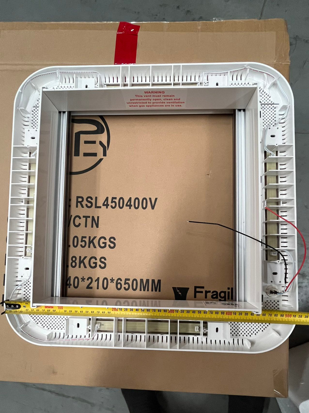 Ranger Skylight Internal Frame with Block Out Blind and Flyscreen 450mm x 400mm