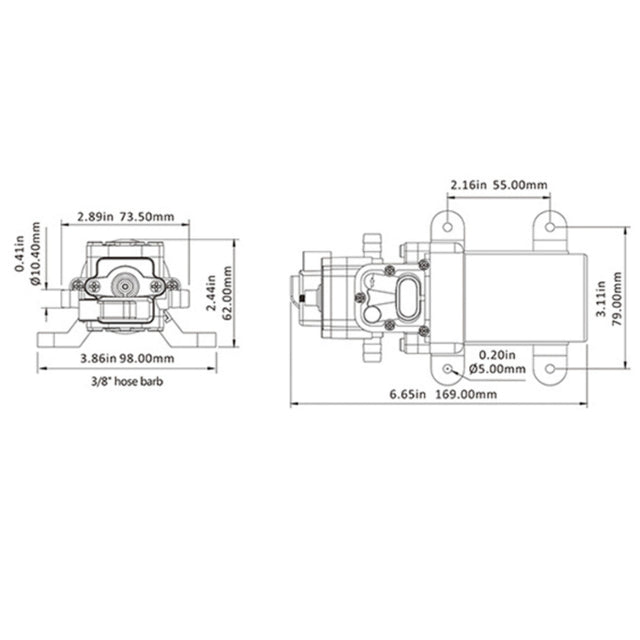 SEAFLO - 21 SERIES 40psi/3.8LPM 12V Water Pump. SFDP1-010-040-21