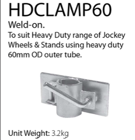 Heavy Duty Clamp to suit H/Duty 60mm OD outer tube