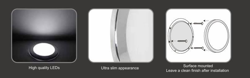 LED Ultra Slim Opal Panel Light W/ Memory switch 76mm Cool white