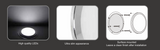 LED Ultra Slim Opal Panel Light W/ Memory switch 76mm Cool white