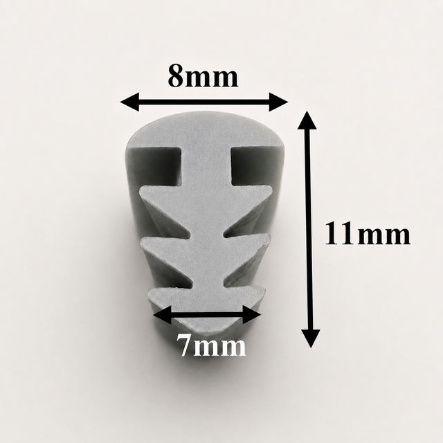 Caravan Window Rubber Multi-fit Tree Shape GREY WR017