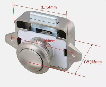 Large Push Lock Button Catch Lock Cupboard Door Knob 26mm