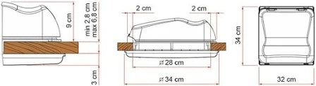 FIAMMA VENT 28 F CRYSTAL 280mm x 280mm