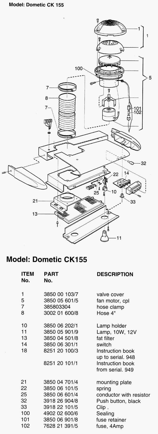 CLIPS To Suit CK155 RANGEHOOD