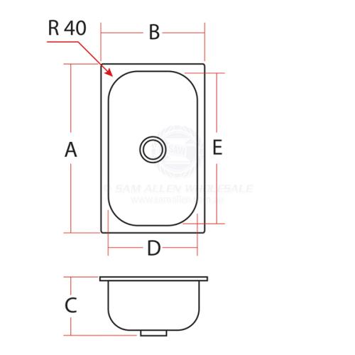 SINKS - RECTANGLE STAINLESS STEEL