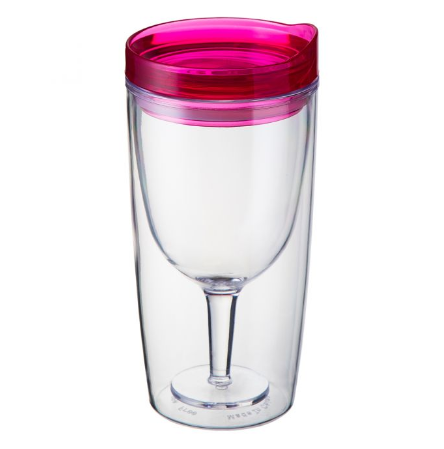 SPILL PROOF WINE SIPPY CUP RUBY PINK TRAVINO